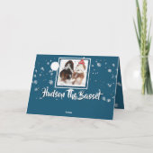 Winter Birthday Card Snow & Beauful Basset Hound Kaart (Achterkant)