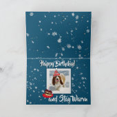 Winter Birthday Card Snow & Beauful Basset Hound Kaart (Binnen)