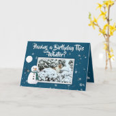 Winter Birthday Card Snow & Beauful Basset Hound Kaart (Gele Bloem)