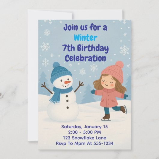 Winter Birthday Celebration Kaart (Voorkant)