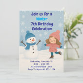 Winter Birthday Celebration Kaart (Staand voorkant)