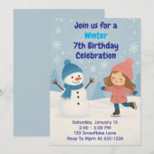 Winter Birthday Celebration Kaart (Voorkant / Achterkant)