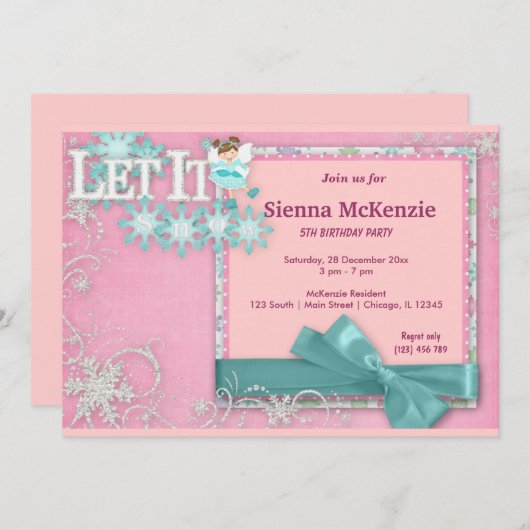 Winter Birthday Kaart (Voorkant / Achterkant)