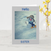 **WINTER BIRTHDAY NAAR MIJN *SISTER* KAART (Gele Bloem)
