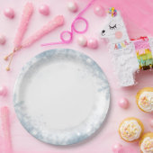 Winter Birthday Paper Plates Elegant Snowflakes Papieren Bordje (Feest)