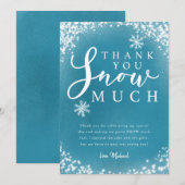 Winter Birthday Party Boy Dank je sneeuwkaart Bedankkaart (Voorkant / Achterkant)