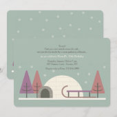 Winter Birthday Party Invitation Kaart (Voorkant / Achterkant)