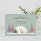 Winter Birthday Party Invitation Kaart (Staand voorkant)