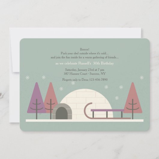 Winter Birthday Party Invitation Kaart (Voorkant)