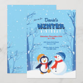 Winter Birthday Uitnodiging (Voorkant / Achterkant)