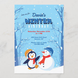 Winter Birthday Uitnodiging