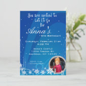 Winter Birthday Uitnodiging met Afbeelding (Staand voorkant)