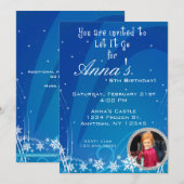 Winter Birthday Uitnodiging met Afbeelding (Voorkant / Achterkant)