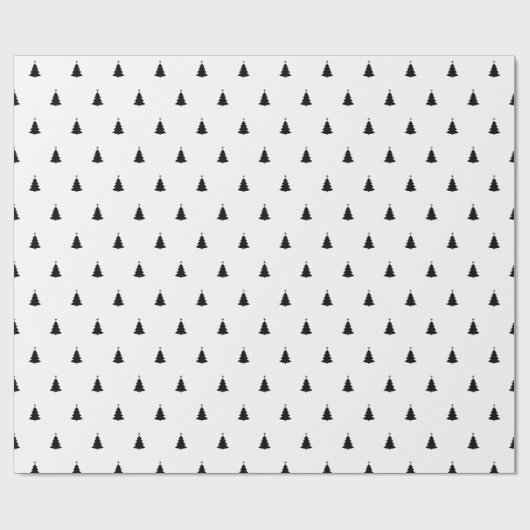 Winter Black and White Kersttree Holiday Cadeaupapier (Vlak)