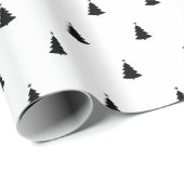 Winter Black and White Kersttree Holiday Cadeaupapier (Rol Hoek)