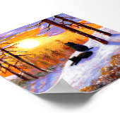 Winter Black Cats Snowy Forest Creationarts Poster (Hoek)