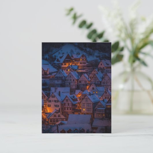 Winter Black Forest House Village Architecture Briefkaart (Staand voorkant)
