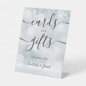 Winter Black Signature Script-kaarten en -cadeaus Reclamebord Met Voetstuk (Voorkant)