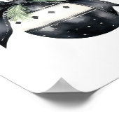 Winter Black White Christmas Party Welkomstbord Poster (Hoek)