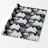 Winter Black White Mountain Deer Pine Waterverf Cadeaupapier (Uitgerold)