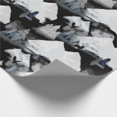 Winter Black White Mountain Deer Pine Waterverf Cadeaupapier (Hoek)