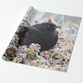 Winter Blackbird Cadeaupapier