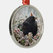 Winter Blackbird Ceramic Ornament (Rechts)