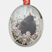 Winter Blackbird Ceramic Ornament (Links)