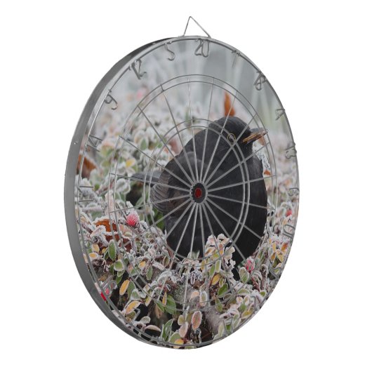 Winter Blackbird Dartbord (Voorkant Links)