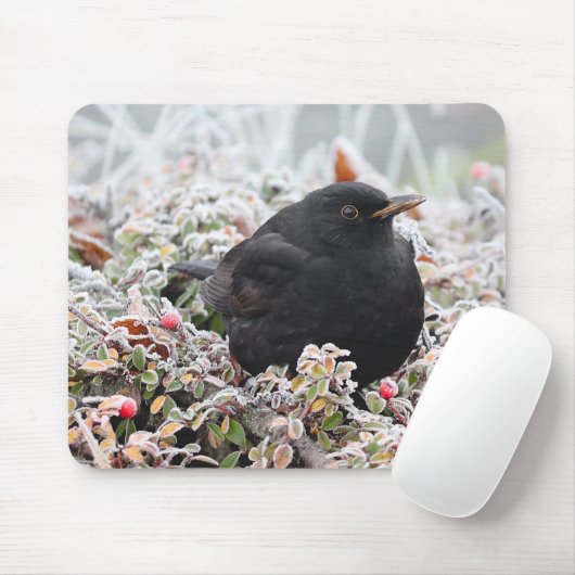 Winter Blackbird Muismat (Met muis)