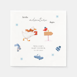 Winter Blau Avontuur Begint Baby Shower Servet