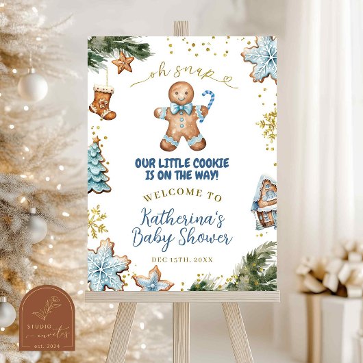 Winter Blau Broodje Welkom Bord Poster