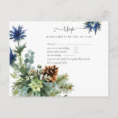 Winter Blau Distel Eucalyptus Trouw Wonderland Briefkaart (Voorkant)