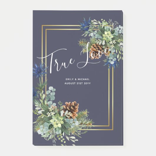 Winter Blau Distel Eucalyptus Trouw Wonderland Post-it® Notes (Voorkant)