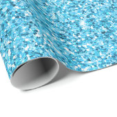 Winter Blau Glitter Cadeaupapier (Rol Hoek)