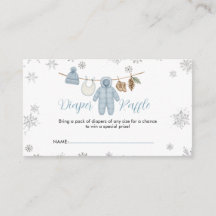 Winter Blau Jongen Baby Shower Sneeuw Luiers Raffl