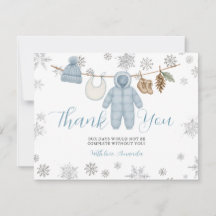Winter Blau Jongen Baby Shower Sneeuwvlokken Bedan