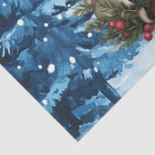 Winter Blau Kerstmis Sneeuwman & Bosdieren Tissuepapier (Detail)