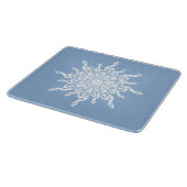 Winter Blau Sier Monogram G-Sleutel Sneeuwvlok Snijplank (Hoek)
