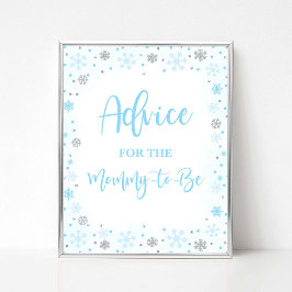 Winter Blauw Advies voor mama te worden douche tek Poster