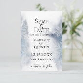 Winter Blauw Aquarel Wash Save The Date Aankondiging (Staand voorkant)