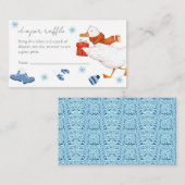 Winter Blauw Avontuur Luier Raffle Baby shower Informatiekaartje (Voorkant / Achterkant)