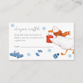 Winter Blauw Avontuur Luier Raffle Baby shower Informatiekaartje (Voorkant)