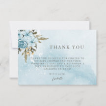 Winter Blauw Bloemen Dank u