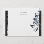 Winter Blauw Bloemen Monogram Stationery Note Kaar Notitiekaartje (Voorkant)