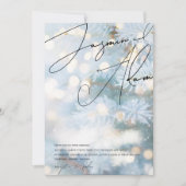 Winter Blauw Bohke Kerstboom Feestelijke bruiloft Kaart (Voorkant)