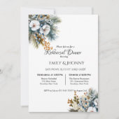 Winter Blauw Boho Bloemig Probedineren Kaart (Voorkant)