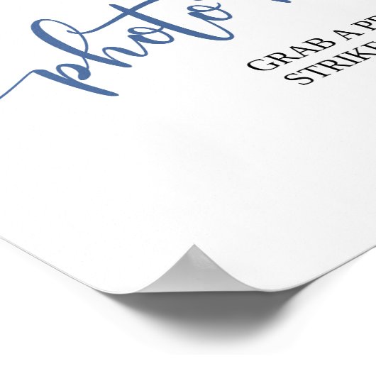 Winter Blauw Chinoiserie Bruiloft Feest Fotohokje Poster (Hoek)