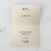 Winter blauw en wit bruiloft bedankkaart (Binnen)