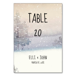 Winter blauw en wit bruiloft kaart